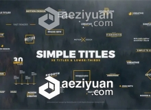 30种简洁文字标题字幕条动画AE模板 Videohive 30 Simple Titles