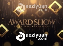 大气华丽金色粒子公司年会活动颁奖典礼栏目包装片头AE模板 Golden Award Show