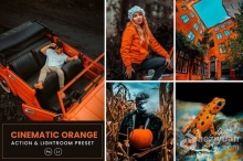 时尚博客电影橙色调 Lightrom预设及PS动作 Cinematic Orange  Lightrom Presets