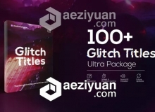 100组信号干扰画面破损文字标题动画AE模板 Videohive Glitch Titles Pack