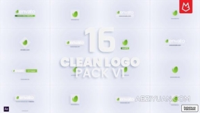 16个简约干净的创意3d标志展示大气艺术品牌LOGO动画-AE模板 Minimal Clean Logo Reveal Pack