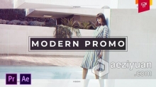 现代简介时尚快速视频片头AE模板PR模板工程文件 Modern Promo