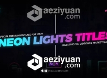 15种霓虹灯照亮发光文字标题动画AE模板/PR预设 Videohive Neon Lights Titles 4K