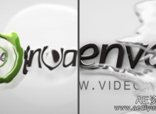 水波纹散开logo展示AE模板Videohive Abstract Water Drops Logo Reveal