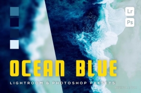 6种蓝调电影风光LR预设 6 Ocean Blue Lightroom and Photoshop Presets