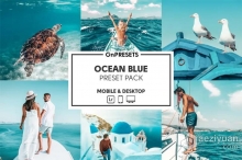 INS风海洋蓝风光人像调色Lightroom预设 OnPresets- OCEAN BLUE