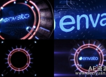 全息机动标志LOGO动画展示AE模板Videohive Holographic Mechanism Logo