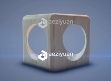 C4D立方器镂空建模木纹材质视频教程 Cube use material wood Cinema 4D Tutorial