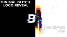 分割数字失真社交媒体LOGO动画故障效果制作 AE模板 AE工程文件 Minimal Glitch Logo Reveal