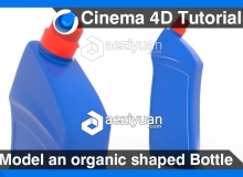 C4D塑料瓶建模材质渲染视频教程 Model an organic shaped Bottle Cinema 4D Tutorial