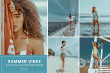 夏季清新胶片写真人像PS动作及Lightroom预设 Summer Vibes Action & Lightrom Presets