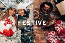 圣诞节冬季温暖通透人像LR预设+APP滤镜 FESTIVE CHRISTMAS LIGHTROOM PRESETS