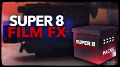 复古8毫米电影胶片边框遮罩噪点刮痕纹理闪烁动画视频素材 CinePacks – Super 8 Film FX