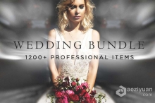 1200+明亮通透电影婚礼人像摄影后期LR预设和PS叠加合成素材 1200+ Wedding Bundle PS | LR items