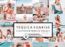 INS风旅拍人像暖色调Lightroom预设+手机版LR预设 5 Mobile Presets TEQUILA SUNRISE