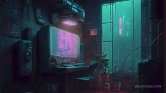 Blender赛博朋克主题房间建模制作视频教程 Designing a Room with Cyberpunk Themes