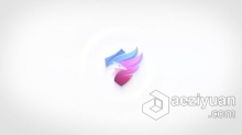 极简干净水波纹效果3D明亮翻转标志LOGO片头 AE模板 AE工程文件 Clean Ripple Logo