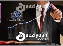 公司企业商务人士手势图表展示LOGO片头AE模板Videohive Business Chart - Logo Intro