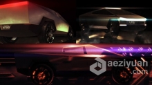 4k分辨率3D特斯拉CyberCar倍耐力卡车介绍视频片头 AE模板 AE工程文件 Cybercar Logo