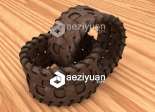 C4D皮革手环腰带建模材质渲染视频教程 Leather Bracelet Cinema 4D Tutorial