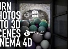 C4D 数字绘景三维合成项目工作流程视频教程