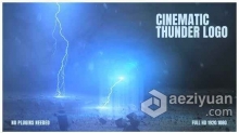 打雷闪电击中地面破碎爆炸展示LOGO标志视频片头 AE模板 AE工程文件 Cinematic Thunder Logo