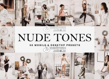 Vogue时尚人像电影色调LR预设/LUT预设 50 Nude Tones Lightroom Presets