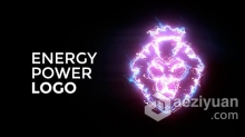 SABER插件制作能量闪电霓虹灯光线动画LOGO片头 AE模板 AE工程文件 Energy Power Logo