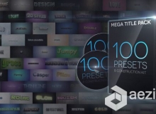 100个字体Logo标志演绎AE模板 Videohive  100 in 1 & Construction Kit