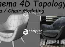 简易沙发C4D建模视频教程 CINEMA 4D Modeling Sofa chair