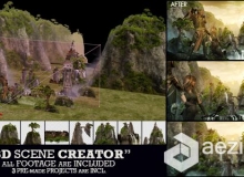 三维空间立体场景创建包AE模板 VideoHive 3D Scene Creator Kit