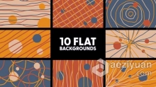 AE模板-Flat Backgrounds 10组线条图形动画背景视频素材AE模板下载