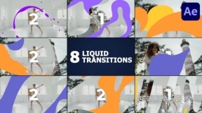 手绘液体MG图形流体动画转场过渡-AE模板 Liquid Transitions