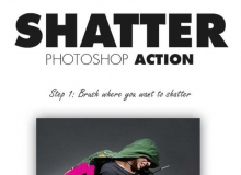 粉碎碎片PS动作特效 Shatter Photoshop Action