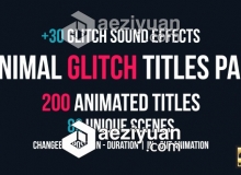 200个信号干扰字幕标题动画AE模板 Minimal Glitch Titles Pack