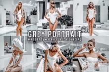 INS中性灰色时尚人像Lightroom预设 Grey Portrait Lightroom Presets