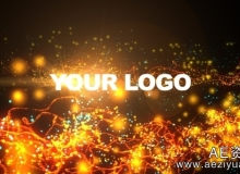 绚丽的粒子logo开场动画AE模板Videohive Logo Strings & Particles Animation