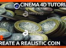 C4D硬币建模材质制作视频教程 How to create a realistic looking coin