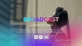 时尚渐变画面效果视频广播电视节目包装下载-AE与PR模板 Broadcast Gradients Pack