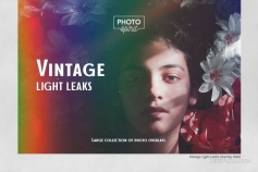 40张复古胶片相机镜头漏光光效艺术叠加图片素材 Vintage Light Leaks Overlays