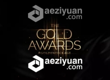 金色华丽大气奢华年会活动晚会颁奖典礼片头包装AE模板 Gold Awards Package