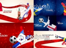 足球世界杯水彩笔刷生长动画包装开场片头效果AE模板 videohive World Soccer Pack