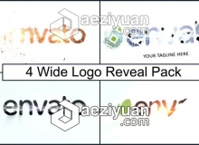 简洁LOGO标志片头AE模板 Videohive Wide Logo Reveal Pack