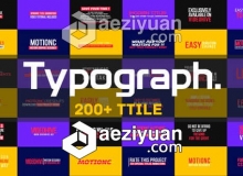 200个文字标题排版动画展示包AE模板 Videohive Typograph | Corporate