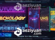 科技感能量文字标题动画AE模板 Videohive Cyberpack Titles // Stories