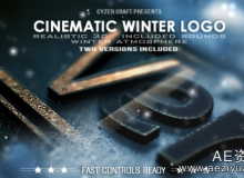 电影级别的冬季LOGO展示片头AE模板Videohive Cinematic Winter Logo