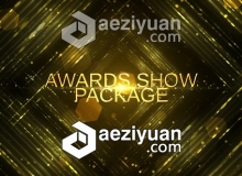 高端华丽金色粒子年会活动颁奖典礼栏目包装片头AE模板 Videohive Awards Show Pack