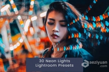 30个霓虹灯夜景人像调色Lightroom预设 Neon Lights Lightroom Presets