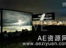 城市的力量,水面上的三维立体盒子展示AE模板Videohive Energy city