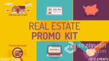 AE模板-30+房地产图形动画元素房地产广告视频工具包 Real estate Kit